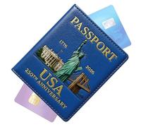Generisch Passport Case, Leather Waterproof Passport Card Holder, Compact Document Protection Case for Travel and Family, b, see description, See description