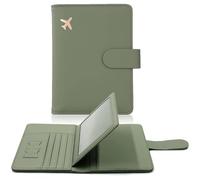 Generisch Passport Holder with RFID Blocker, Magnetic Closure, Made of PU Leather, Versatile Travel Document Folder for Men and Women, ID Pocket Documents, Credit Card Protective Case, Green, standard