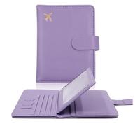 Generisch Passport Holder with RFID Blocker, Magnetic Closure, Made of PU Leather, Versatile Travel Document Folder for Men and Women, ID Pocket Documents, Credit Card Protective Case, light purple