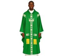 Generisch Pastor Robes for Men with Ribbon Catholic Measuring Robe, Embroidered Priest Costume for Men Prayer Cosplay Player Church Stage Masquerades Carnival Festival Wedding Holiday Party