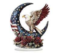 Generisch Patriotic Eagle Statue, Eagle with Flag Figure, Patriotic 4th of July Eagle Decoration - 2D Acrylic National Symbol Sculpture for Home Desktop