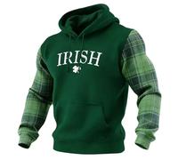 Generisch Pattern Mixed Hoodie with Cretan Knitting Pattern for St Patrick's Day Adventure, Dark green, XXL