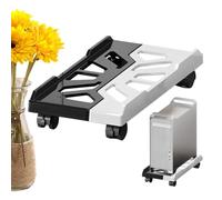 Generisch PC Stand, PC Stand for Floor, Rollable PC, Computer Shelf, | Computer Stand CPU Holder Under Desk Desk Accessories Wheels Luggage Rack Suitcase Black and White