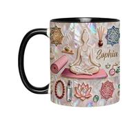 Generisch Peace Love Yoga Mug 330 ml Novelty Ceramic Drinking Vessel