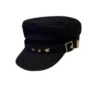 Generisch Peaked Cap Toddler Girls Chauffeur Hat for Men and Women, Saloon Hat for Sedan or Taxi Driver Costumes, Classic Sailor Hat, Stylish Peaked Hat for Women Cap N Roll, black, M