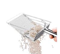 Generisch Pelle Litière Pelle Métal Filtrante Anti-odeur Net Yage Facile des Déchets De Pele Solid Avec Trous 3 mm, Length 27 cm, Crochet De Suspension Pratique