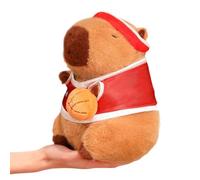 Generisch Peluche Capybara - 23 cm Uniforme Basketball, Doux Coton PP Animal | Mignonne Collection Décoration Pour, Garçons, Filles, Maison, École, Bureau, Café, Canapé, Lit, Car