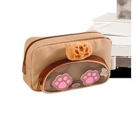 Generisch Pencil Case - 8.66 Inch Animal Pouch | Zipper Storage Bag Oxford Cloth Plush Material Cute Design | School Office Travel Cosmetic Storage for Students Kids Adults, khaki, Siehe