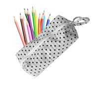 Generisch Pencil Case - Large Capacity with Polka Dot Zip | Fabric Pen Bag - For Girls and Markers and Crayons Home Use Teaching Classroom Travel, black, Siehe Beschreibung, See description