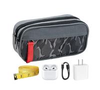 Generisch Pencil Case with Large Capacity - 8.46 Inch Oxford Fabric - Double Layer Bag | Multi-Layer Partition for Students Teachers, Durable Zip Stationery Bag, gray, Siehe Beschreibung