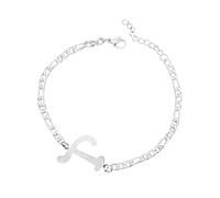 Generisch Personalised Initial Bracelet, Silver Plated Steel Letter Bracelet, Dainty Steel Bracelet, Delicate Disc, Name Bracelet for Women and Girls, Digital Watch Ladies, one size, Titanium steel