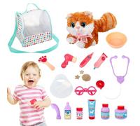 Generisch Pet Care Play Vet Set for Children with Bag, Preschool Pre-School Games Dress Up Educational Set Toys for Children Aged 3 to 8 Years