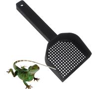 Generisch Pet Litter Scoop - Reptile Waste and Rubbish Scoop, Efficient Corner Scatter Cleaner | Durable PP Construction, Black Color, Suitable for Hedgehogs, Frogs, Turtles, Cats (Black, S)