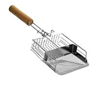 Generisch Pet Littered Scoop, Non-Stick Metal Poop Scooper, Ergonomic Handle Litter Scooper, Wood and Iron Chrome Plated Cat Poop Tool for Small and Large Cats, 3.15 x 1.57 Inches