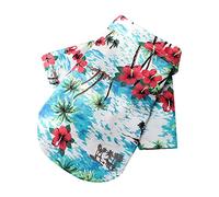Generisch Pet Summer T-Shirts, Hawaiian Style Flower Dog Shirt, Printed Pet T-Shirts, Breathable Cool Clothing, Beach, Coastal, Puppy Shirt, Sweatshirt for Small Puppies (Green, S)