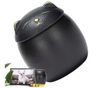 Generisch Pet Urn - Urn for Cats and Dogs, Ash Container Keepsake, Decorative Memorial Storage Box for Fireplace, Mantle Table with Hair Bow, Paw Print, Plaster Cast