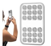 Generisch Phone Holder Suction Cup Phone Case Holder Attachment with Magnetic Mirror Double Sided Mount for Mirror Shower Wall Car Dashboard Handsfree Driving