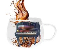 Generisch Piano Mug, Water Glass for Music Lovers, Multifunctional Cup for Tea, Latte Coffee, Wine Glass, Water Drinking Vessel, Music Lovers