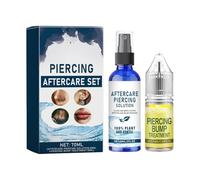 Generisch Piercing Care Kit - Relieves Discomfort and Ear Piercing Care Solution for Aftercare for Piercings 60ml + Ear Enema, blue, One Size