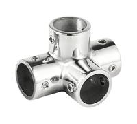 Generisch Pipe Connector, Stainless Steel Adapter 4-Way, Boat Handrail Fitting, For Yachts, Outdoor Ships, Moors, Platforms, Facilities, Construction, Protective Railing Systems
