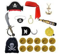 Generisch Pirate Accessories Costume Role Play Set - Pirate Captain Costume Accessory for Carnival, Theatre and Halloween