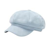 Generisch Plain Beret Hat with Eight Panels for Small Faces and Versatile Everyday Fashion, sky blue, One Size