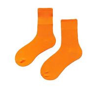 Generisch Plain Medium Tube Socks for Women, Lightweight and Thin, Spring and Candy Color, Multicoloured, Soft Four Seasons Socks Without Men 47, orange, One Size