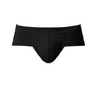 generisch Plain Men's Underwear, U-shaped Briefs with Low Waist, Men's Underwear, Men's Briefs, Breathable, Low Waist, Faux Leather Underwear, black, M