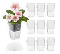Generisch Plant Pot, Pack of 10 Compact Transparent Plant Pots - Small Self-Watering Pots for Indoor Use - for Cuttings Seedlings African Violet Alocasia Balcony Garden Windowsill