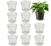 Generisch Plant Pots - 10 Pieces with Drainage & 10 Saucers, Small Propagation Pots & Outdoor Planters, for Hydroponics, Repotting, Plant Growing, Indoor, Home, Balcony, Patio