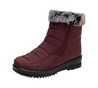 Generisch Platform Ankle Boots Women's Snow Boots Warm Lined Winter Shoes Short Shaft Wedge Ankle Boots Waterproof Half Boots Round Toe Transition Boots Comfortable Chunky Shoes Snow Boots, red, 9 UK