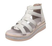Generisch Platform Sandals for Women with Versatile Band Optics Open Toe Ankle Strap - Modern Slide Shoes for Everyone, beige, 6 UK
