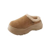 Generisch Platform Slippers, Women's Plush Warm Cottage Shoes, Winter Slippers, Memory Foam Slippers, Casual Shoes, House Slippers, Home Shoes, Non-Slip Felt Slippers for the Home, khaki, 9 UK