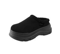 Generisch Platform Slippers, Women's Plush Warm Cottage Shoes, Winter Slippers, Memory Foam Slippers, Casual Shoes, House Slippers, Home Shoes, Non-Slip Felt Slippers for the Home, black, 8 UK