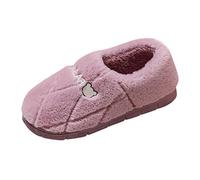 Generisch Platform Trainers Women's Shoes Winter Couples Wimen Warm Home Baotou Soft Floor Comfortable Plain Flat Cotton Slippers Shoes Women's Trainers Rome, purple, 5 UK