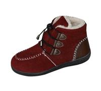 Generisch Platform Women's 39 Winter Fleece Lined Thickened Warm Canvas Cotton Boots for Women Thick Calves, Wine Red, 8.5 UK