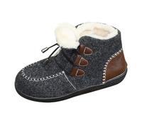 Generisch Platform Women's 39 Winter Fleece Lined Thickened Warm Canvas Cotton Boots for Women Thick Calves, darkgray, 4 UK