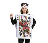 Generisch Playing Card Costume for Adults with Hat | Double Sided King Queen or Jack Suit for Men and Women | Carnival Outfit, Masquerade, Halloween and Theme Party