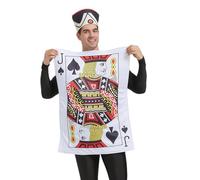 Generisch Playing Card Costume for Adults with Hat | Double Sided King Queen or Jack Suit for Men and Women | Carnival Outfit, Masquerade, Halloween and Theme Party
