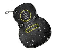 Generisch Plectrum Storage, 17-Compartment Key Ring with Storage, Faux Leather Case for Guitar Picks - for Musicians & Music Lovers with Electric Bass & Ukulele, black, see description, See