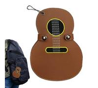 Generisch Plectrum Storage, 17-Way Plug-In System for Plectrums, Faux Leather Key Fob Plectrum Storage, for Music Lovers, Guitarists, E-Bass, Ukulele, brown, Siehe Beschreibung, See description