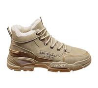 Generisch Plüsch warme Baumwollschuhe tragen und rutschfeste Schneestiefel Fünf-Finger-Baumwollschuhe Outdoor-Sportschuhe Herren- und Damen-Wanderschuhe Schuhe Laufen Herren, Khaki, 8.5 UK