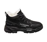 Generisch Plüsch warme Baumwollschuhe tragen und rutschfeste Schneestiefel Fünf-Finger-Baumwollschuhe Outdoor-Sportschuhe Herren- und Damen-Wanderschuhe Schuhe Laufen Herren, Black, 8.5 UK