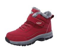 Generisch Plüsch warme Baumwollschuhe tragen und rutschfeste Schneestiefel Fünf-Finger-Baumwollschuhe Outdoor-Sportschuhe Herren- und Damen-Wanderschuhe Schuhe Sneaker Herren 39, red, 6 UK