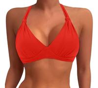 Generisch Plus Size Bikini Top for Women Big Bust Swim Top Full Coverage Swimsuit Top Sports Bra Swimsuit Top No Bottom, red, XXL