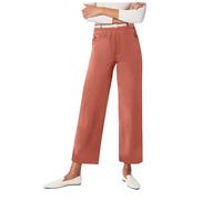 Generisch Plus Size Wide Leg Twill Pants Wide Leg Petite Crop Pants Stretch Capri Jeans Ankle Length Denim Pants for Women, coffee, M