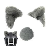 Generisch Plush Cat Ears Headgear - 4.0 Inch Accessories | Self-Adhesive Helmet Deor, Weatherproof + Secure Hold for Motorcycle, Bicycle, Smooth Surfaces, Children Use