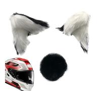 Generisch Plush Cat Ears Headgear - 4.0 Inch Accessories | Self-Adhesive Helmet Deor, Weatherproof + Secure Hold for Motorcycle, Bicycle, Smooth Surfaces, Children Use