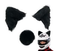 Generisch Plush Cat Ears Headgear - 4.0 Inch Accessories | Self-Adhesive Helmet Deor, Weatherproof + Secure Hold for Motorcycle, Bicycle, Smooth Surfaces, Children Use