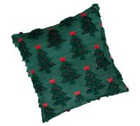 Generisch Plush Christmas Cushion Cover Tree - 17 Inch Soft Sofa Cover Square Decorative Cushion Cover in Green for Living Room Bedroom Sofa Patio and Festive Occasions